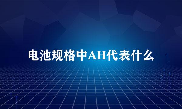 电池规格中AH代表什么