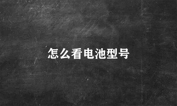 怎么看电池型号