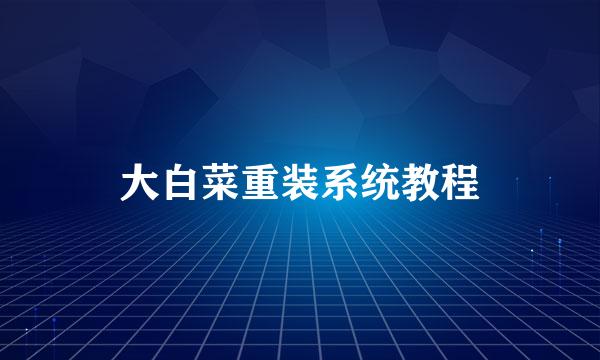 大白菜重装系统教程