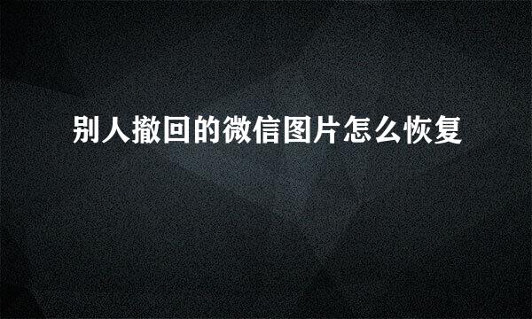 别人撤回的微信图片怎么恢复