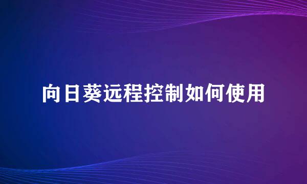 向日葵远程控制如何使用