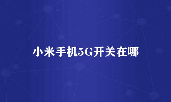 小米手机5G开关在哪