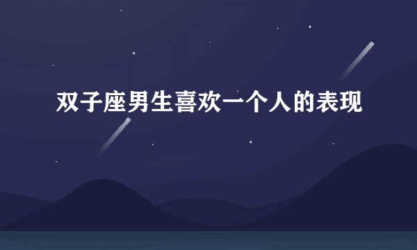 双子座男生喜欢一个人的表现