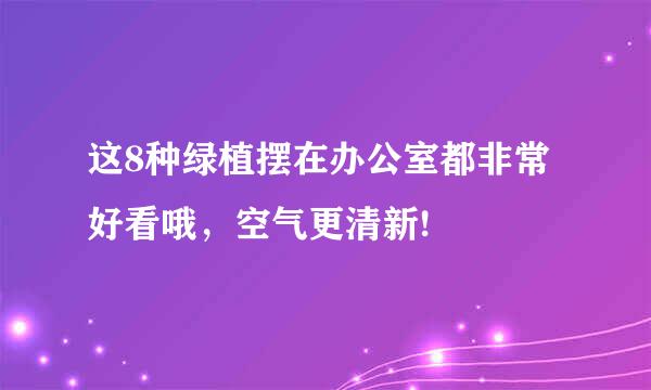 这8种绿植摆在办公室都非常好看哦，空气更清新!