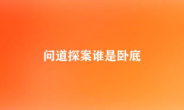 问道探案谁是卧底