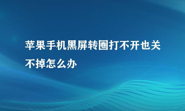 苹果手机黑屏转圈打不开也关不掉怎么办