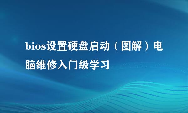 bios设置硬盘启动（图解）电脑维修入门级学习