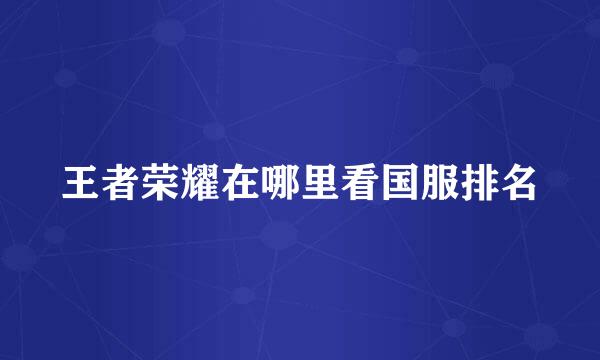 王者荣耀在哪里看国服排名
