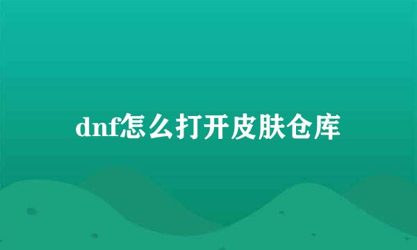 dnf怎么打开皮肤仓库