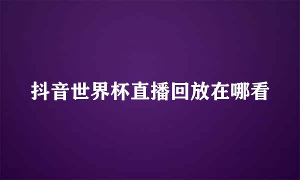 抖音世界杯直播回放在哪看