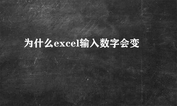 为什么excel输入数字会变