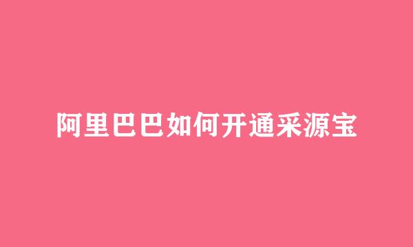 阿里巴巴如何开通采源宝