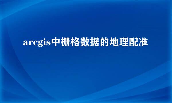 arcgis中栅格数据的地理配准
