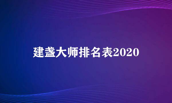 建盏大师排名表2020