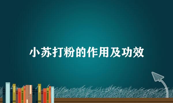 小苏打粉的作用及功效