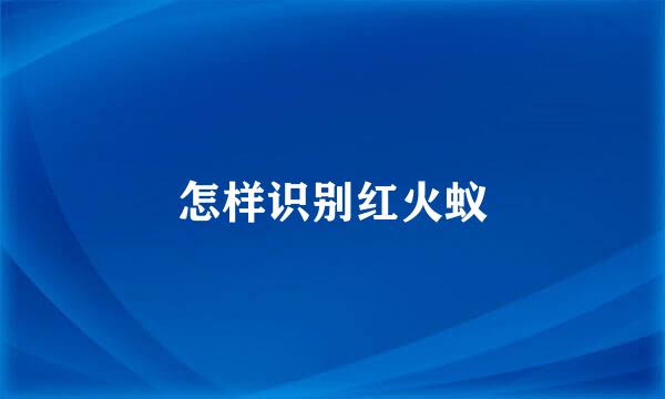 怎样识别红火蚁