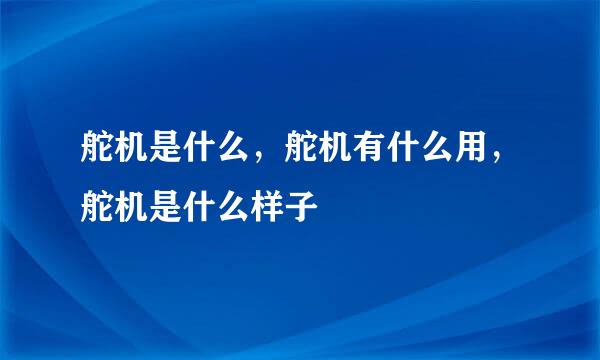 舵机是什么，舵机有什么用，舵机是什么样子