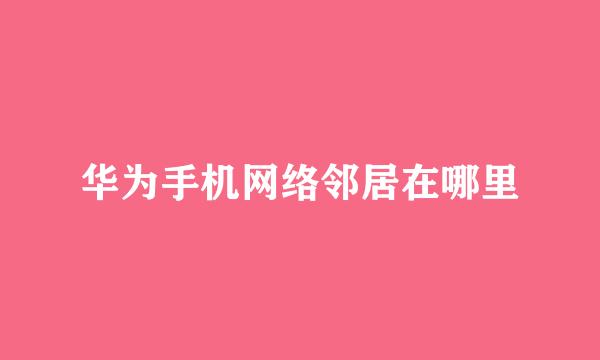 华为手机网络邻居在哪里