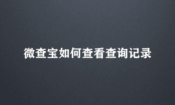 微查宝如何查看查询记录