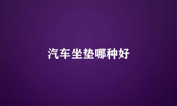 汽车坐垫哪种好
