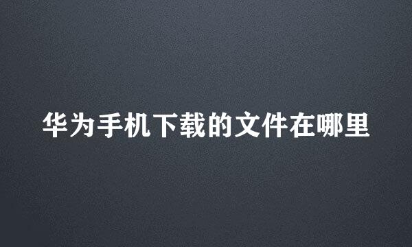华为手机下载的文件在哪里