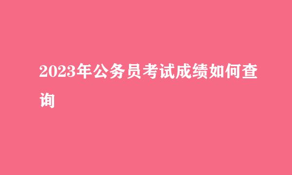 2023年公务员考试成绩如何查询