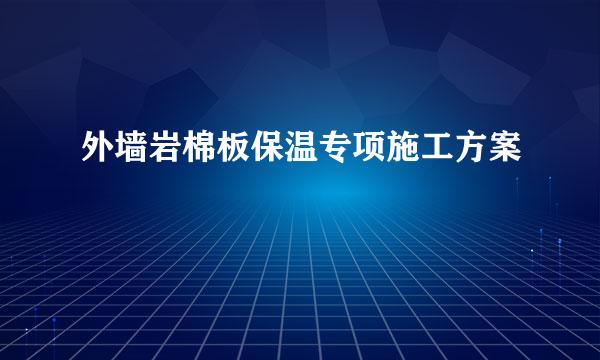 外墙岩棉板保温专项施工方案