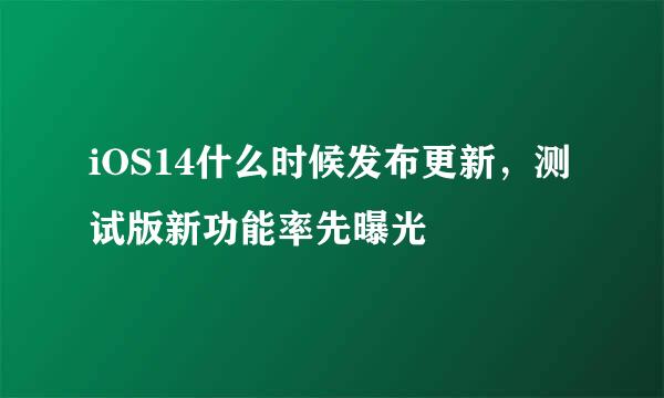 iOS14什么时候发布更新，测试版新功能率先曝光