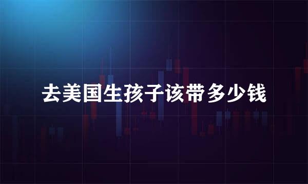 去美国生孩子该带多少钱