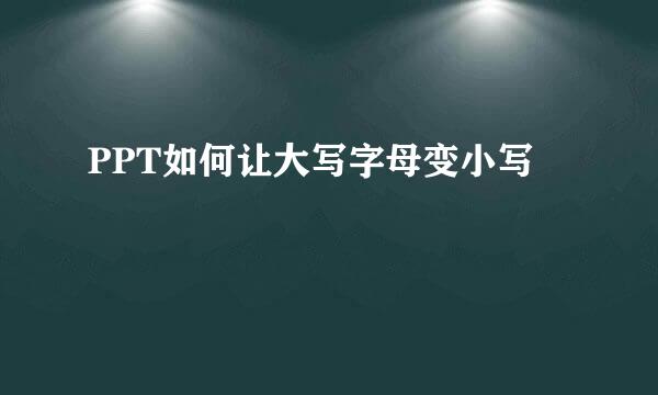 PPT如何让大写字母变小写