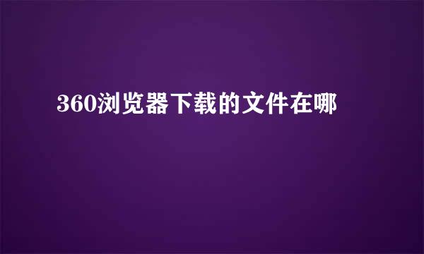 360浏览器下载的文件在哪