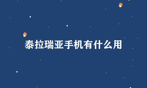 泰拉瑞亚手机有什么用