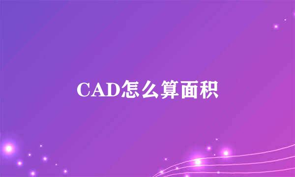CAD怎么算面积