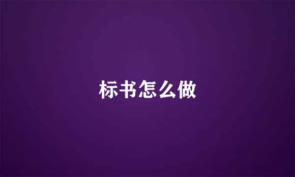 标书怎么做