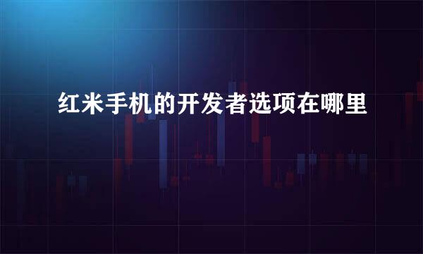 红米手机的开发者选项在哪里