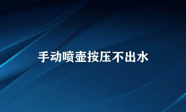 手动喷壶按压不出水