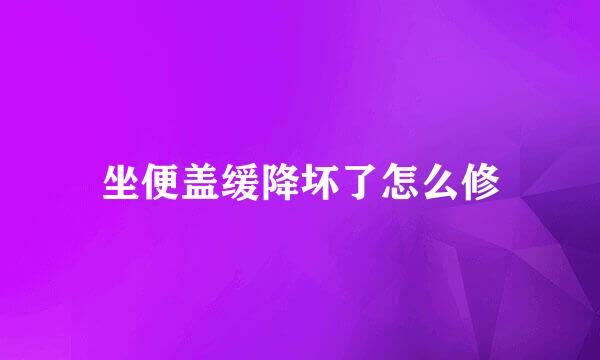 坐便盖缓降坏了怎么修