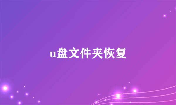 u盘文件夹恢复