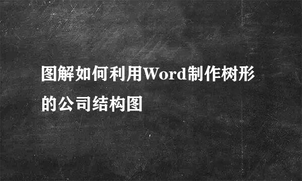 图解如何利用Word制作树形的公司结构图