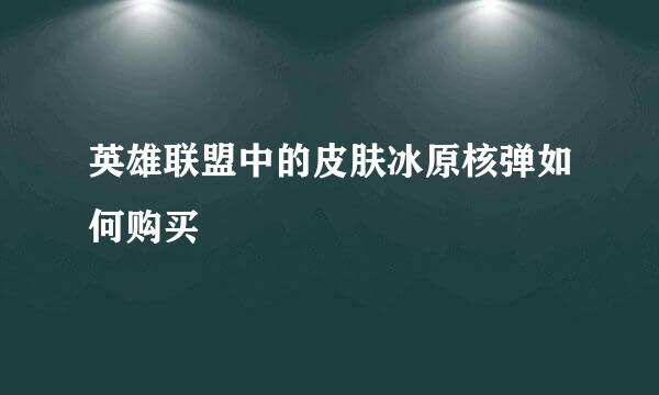 英雄联盟中的皮肤冰原核弹如何购买