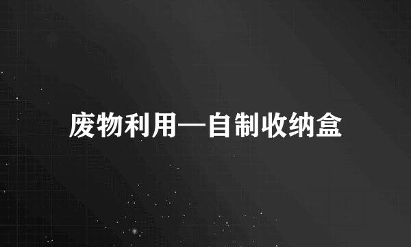 废物利用—自制收纳盒