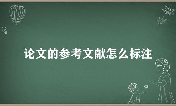论文的参考文献怎么标注