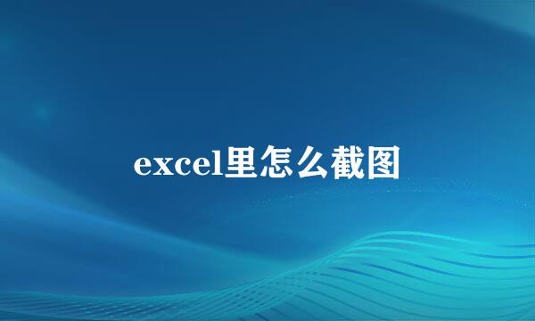 excel里怎么截图