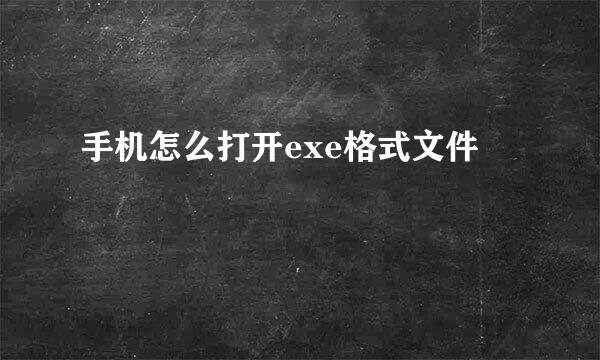 手机怎么打开exe格式文件