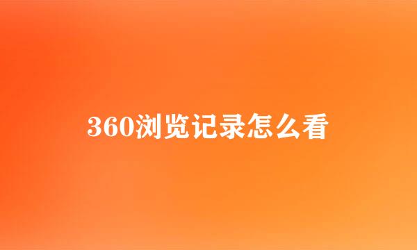 360浏览记录怎么看