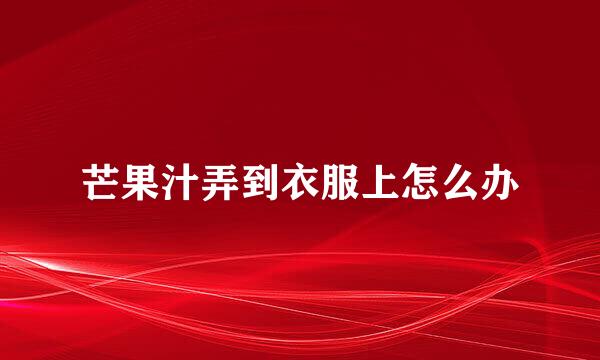 芒果汁弄到衣服上怎么办