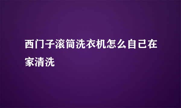 西门子滚筒洗衣机怎么自己在家清洗