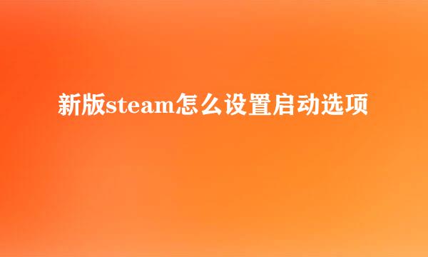 新版steam怎么设置启动选项