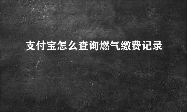 支付宝怎么查询燃气缴费记录