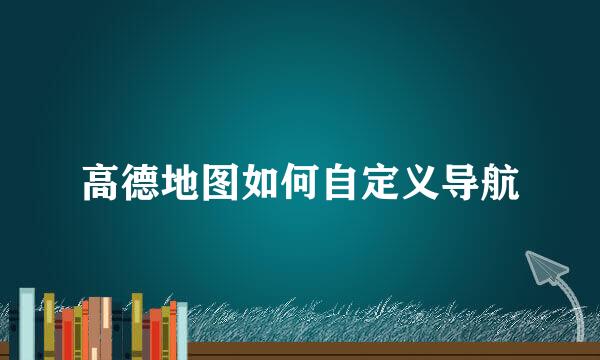 高德地图如何自定义导航